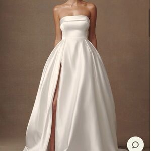 Meshki Strapless White Bridal Gown